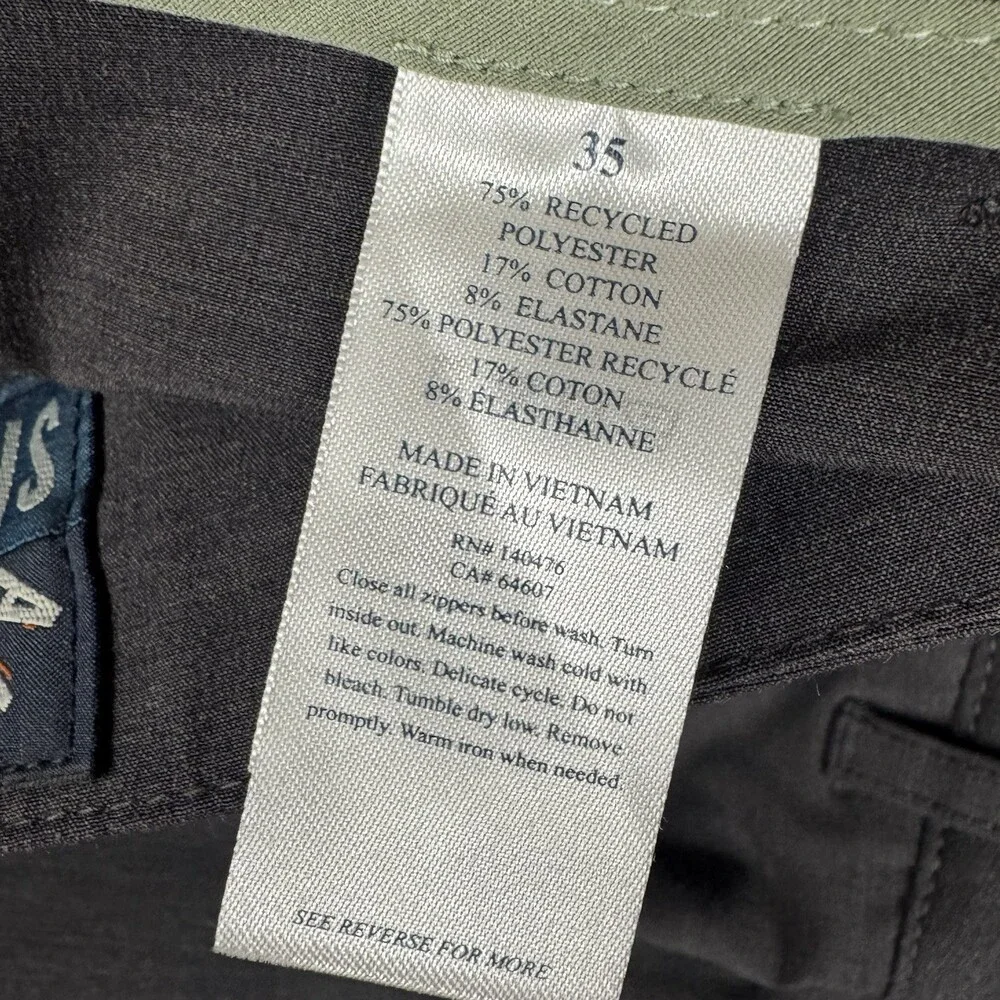 FARHETY All Day Shorts Men’s 35 Charcoal‎ 7” Beach Casual Preppy